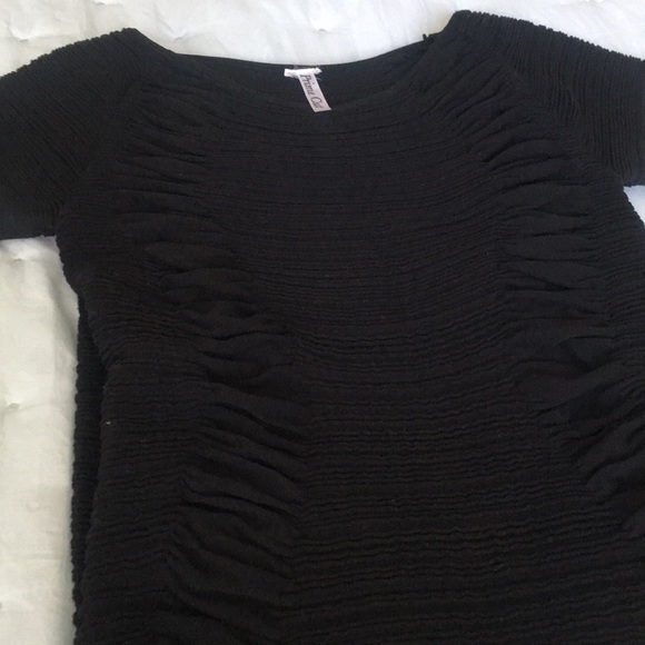 Little Black Rushed Dress - Picture 3 of 4